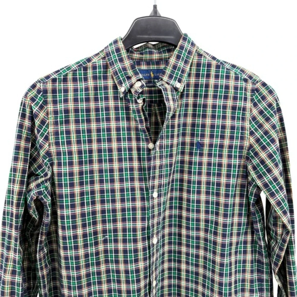 Ralph Lauren Boys XL (18-20) Pre-Owned‎ Plaid Natural Stretch Button Down Shirt